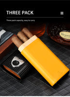 GALINER Leather Cigar Humidor Case with Cedar Lining