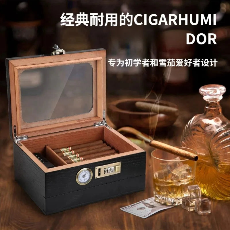 High-End Cedar Cigar Humidor | Portable Cigar Storage Box