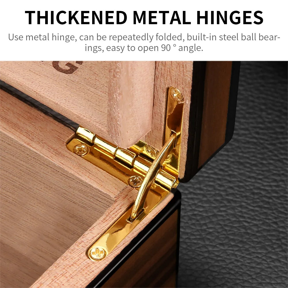 Spanish Cedar Cigar Humidor with Hygrometer – Large Storage Box