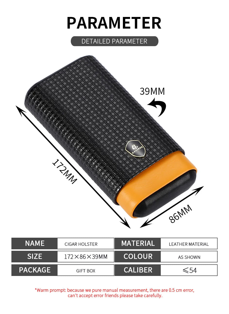 GALINER Leather Cigar Humidor Case with Cedar Lining