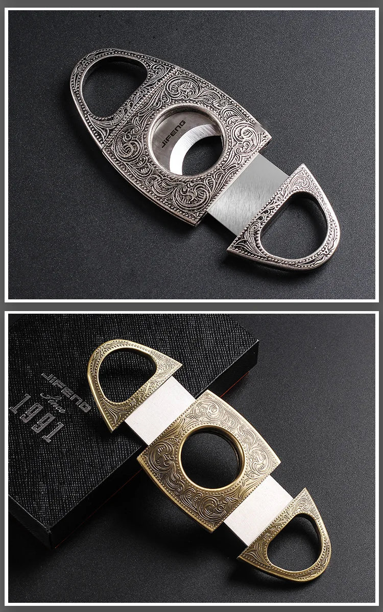 Luxury Retro Cigar Cutter | Stainless Steel Guillotine Scissors with Gift Box