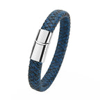 Mibrow Braided Black Leather Men’s Bracelet
