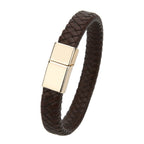 Mibrow Braided Black Leather Men’s Bracelet