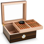 Spanish Cedar Cigar Humidor with Hygrometer – Large Storage Box