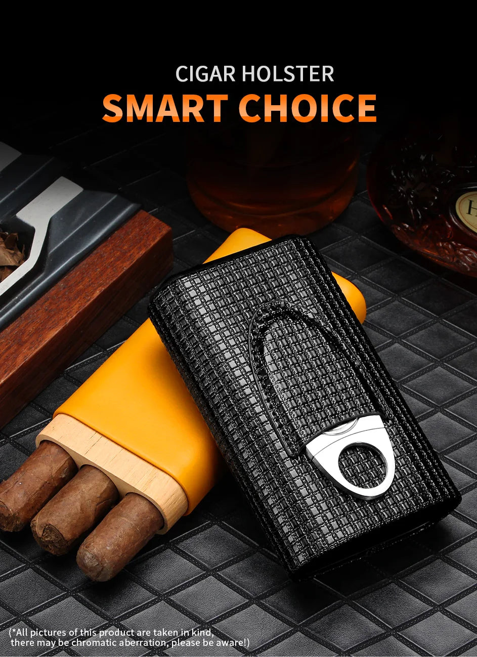 GALINER Leather Cigar Humidor Case with Cedar Lining