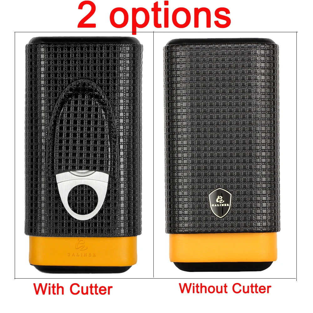 GALINER Leather Cigar Humidor Case with Cedar Lining