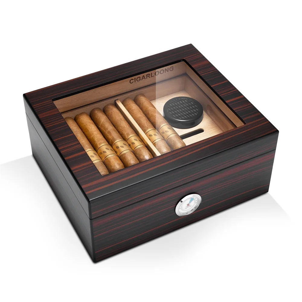 Spanish Cedar Cigar Humidor with Hygrometer – Large Storage Box