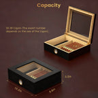 30 Cigar Solid Wood Humidor with Hygrometer