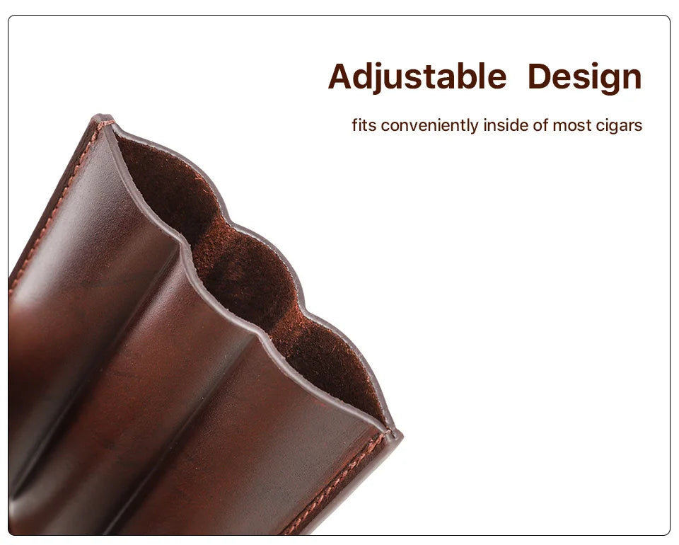 Genuine Leather Cigar Case – Portable Travel Humidor