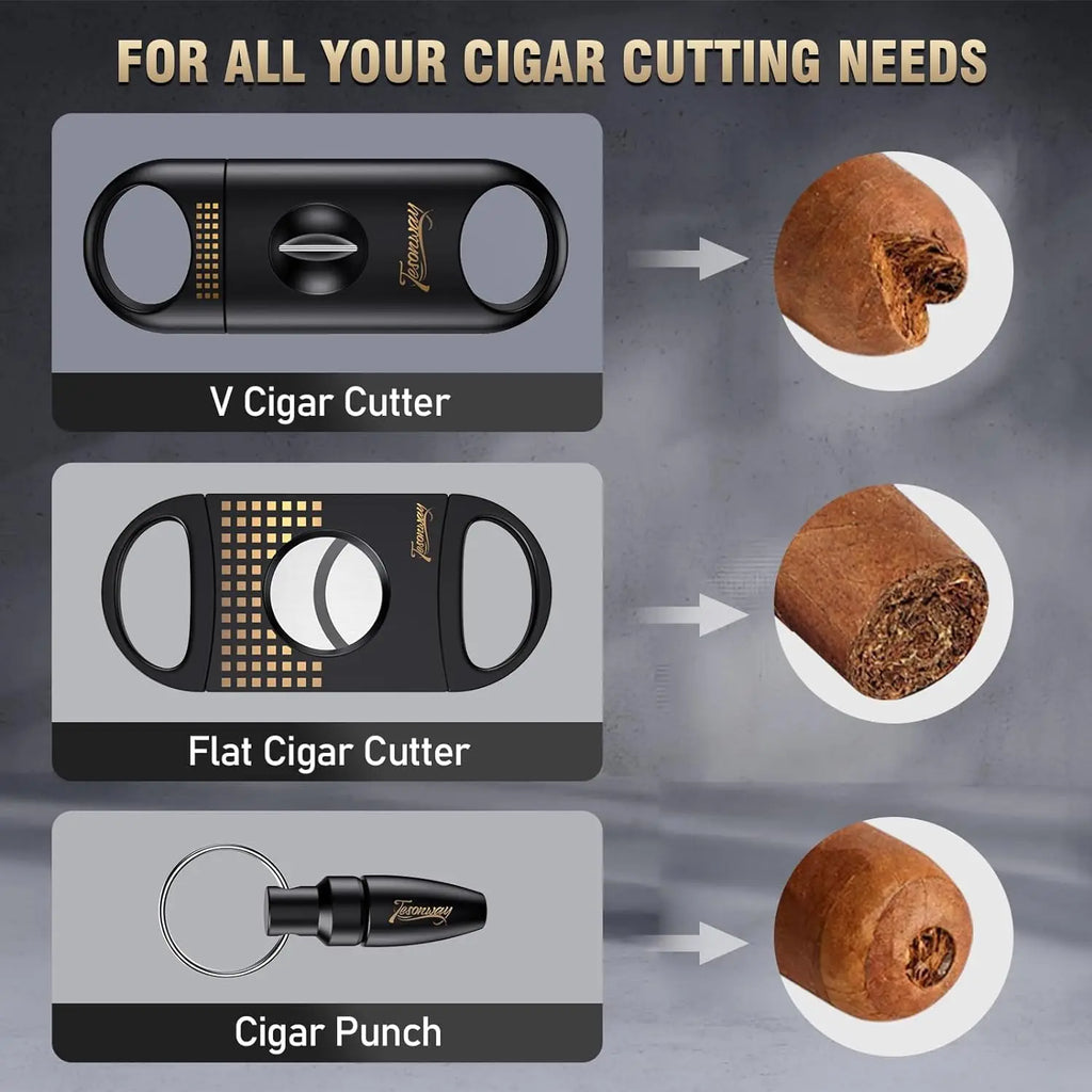 Portable Cigar Ashtray with V-Cut & Punch