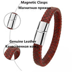 Mibrow Braided Black Leather Men’s Bracelet