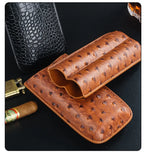 Luxury PU Leather Cigar Case – 2 Cigar Travel Humidor
