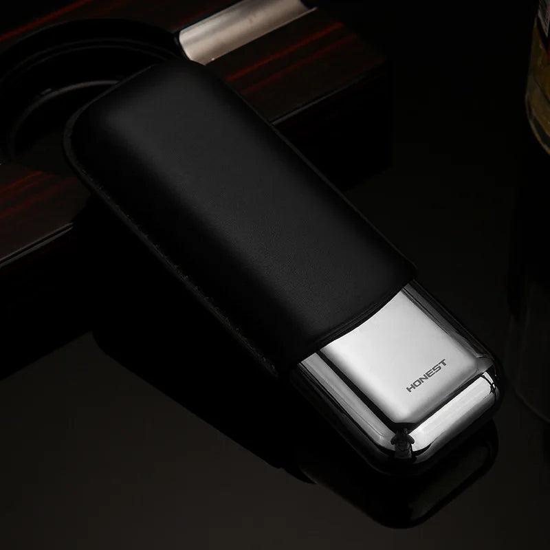 HONEST 2024 Leather Cigar Case & Tube Set | Travel Holder for 2 Cigars