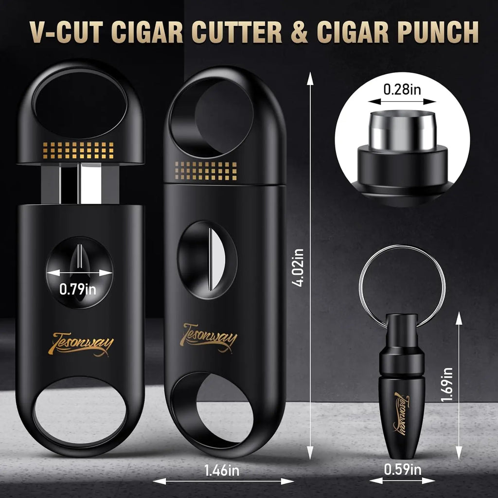 Portable Cigar Ashtray with V-Cut & Punch