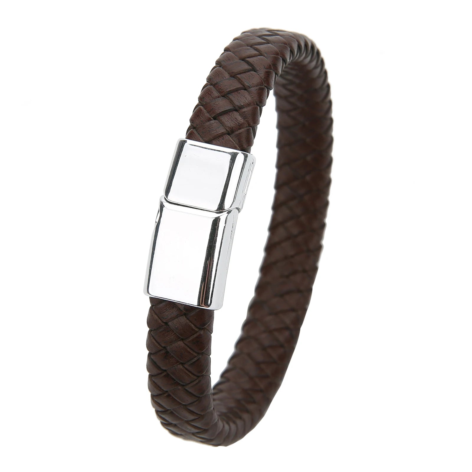 Mibrow Braided Black Leather Men’s Bracelet