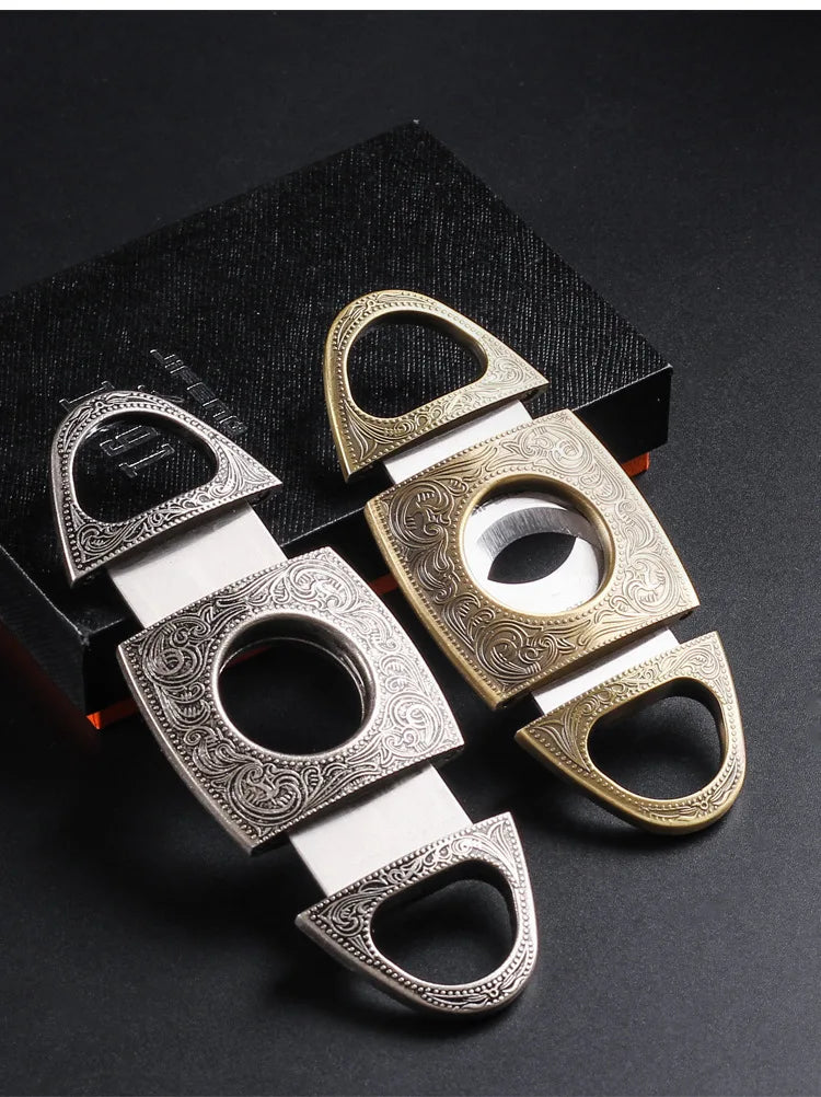 Luxury Retro Cigar Cutter | Stainless Steel Guillotine Scissors with Gift Box