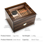 Spanish Cedar Cigar Humidor with Hygrometer – Large Storage Box