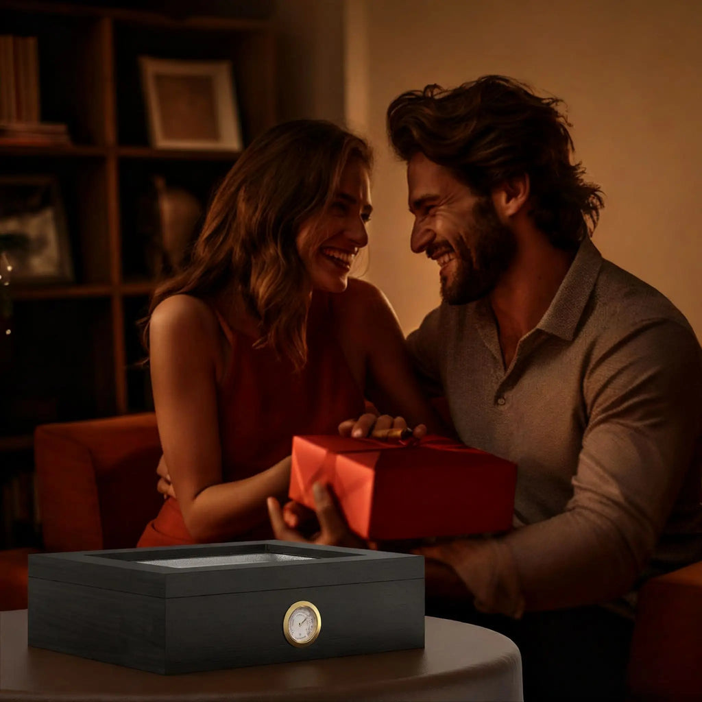 30 Cigar Solid Wood Humidor with Hygrometer