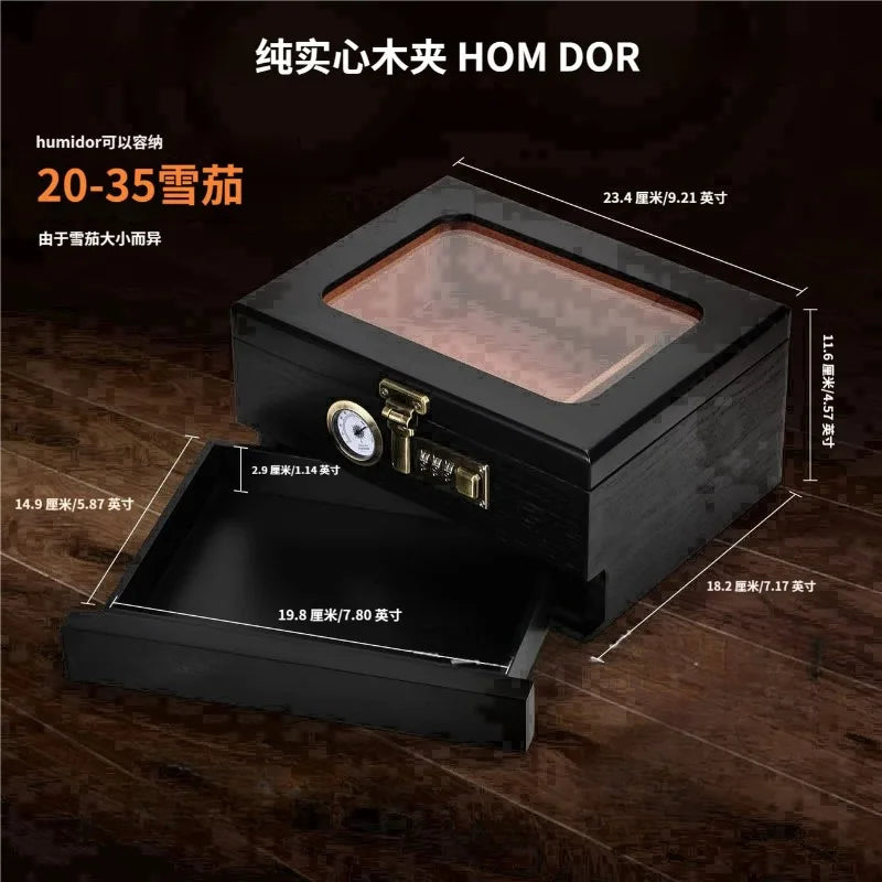 High-End Cedar Cigar Humidor | Portable Cigar Storage Box