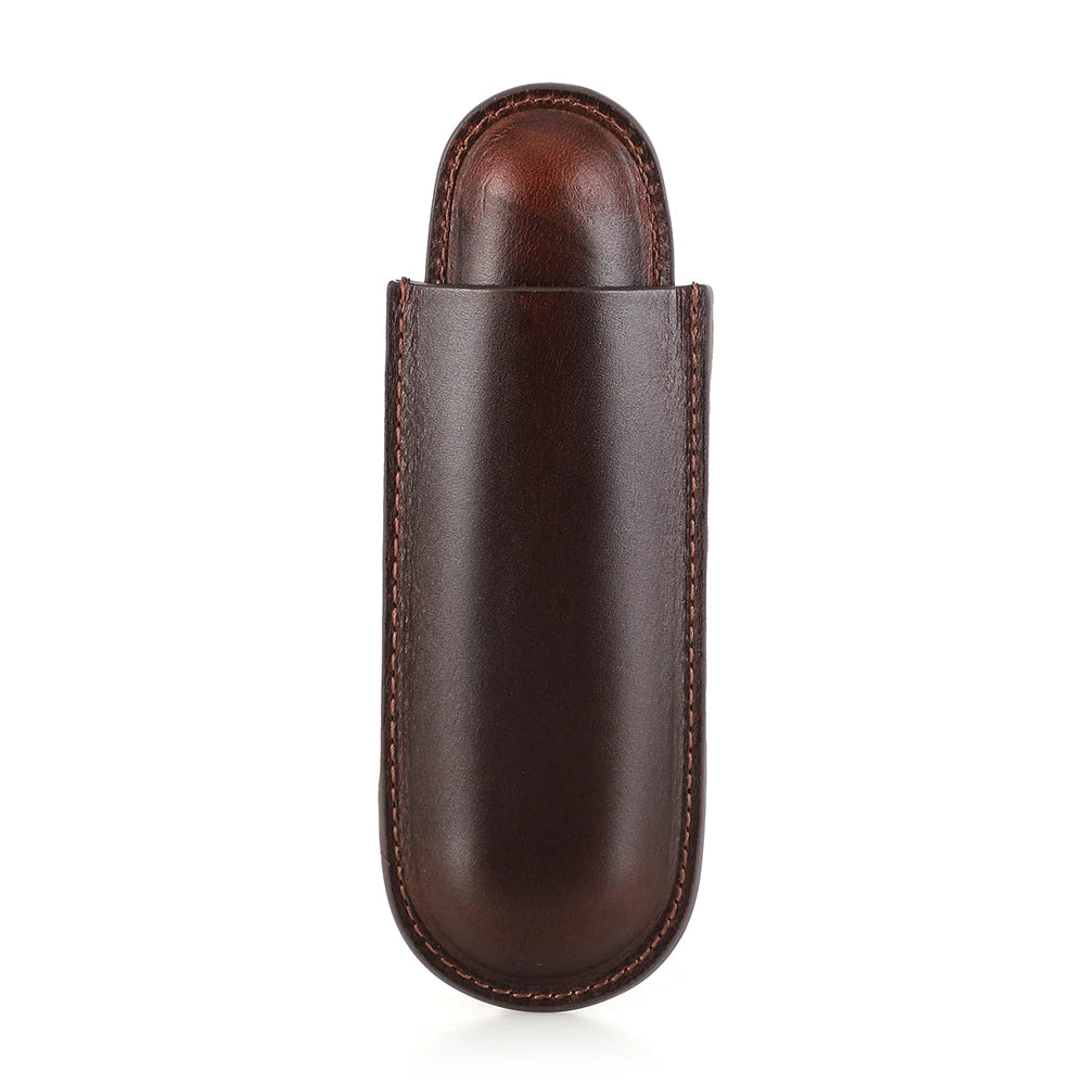 Genuine Leather Cigar Case – Portable Travel Humidor