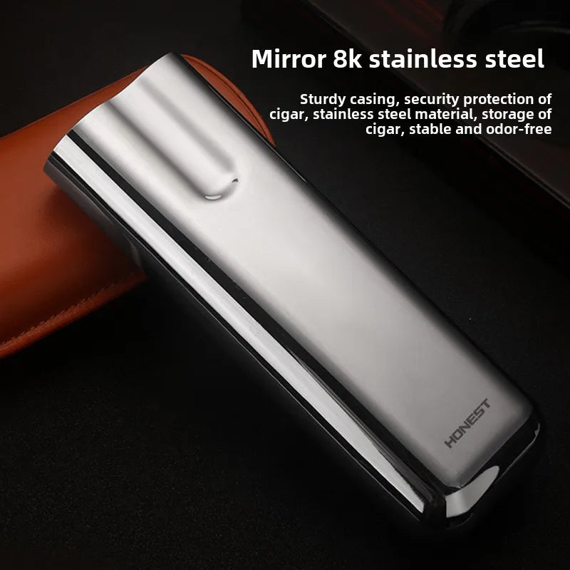 HONEST 2024 Leather Cigar Case & Tube Set | Travel Holder for 2 Cigars