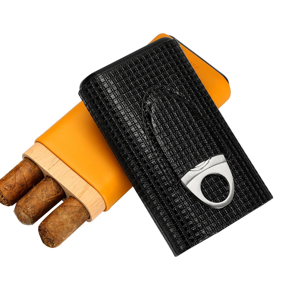 GALINER Leather Cigar Humidor Case with Cedar Lining