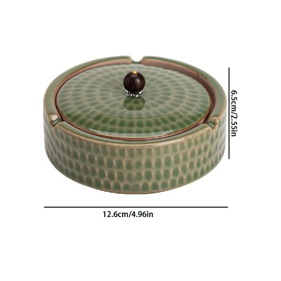 Style Ceramic Ashtray with Lid | Creative Home & Office