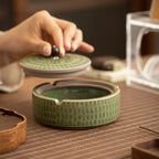 Style Ceramic Ashtray with Lid | Creative Home & Office
