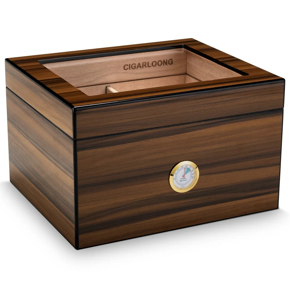 Spanish Cedar Cigar Humidor with Hygrometer – Large Storage Box
