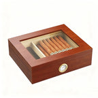 30 Cigar Solid Wood Humidor with Hygrometer