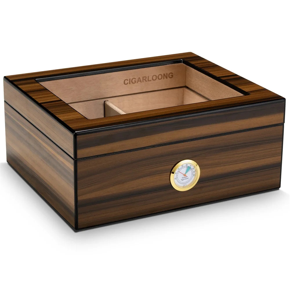 Spanish Cedar Cigar Humidor with Hygrometer – Large Storage Box