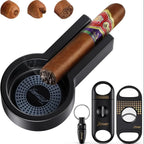 Portable Cigar Ashtray with V-Cut & Punch