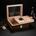 Spanish Cedar Cigar Humidor with Hygrometer – Large Storage Box