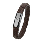 Mibrow Braided Black Leather Men’s Bracelet
