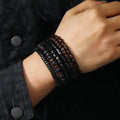 Men’s Retro Multi-Layer Wooden Bead Bracelet | Handmade Elastic Jewelry
