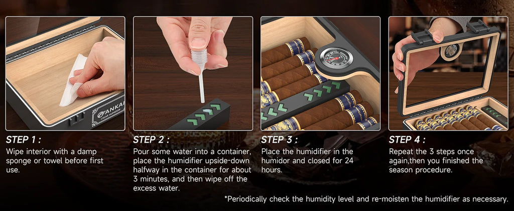 Cedar Wood Cigar Humidor with Glass Top