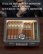 Cedar Wood Cigar Humidor with Glass Top