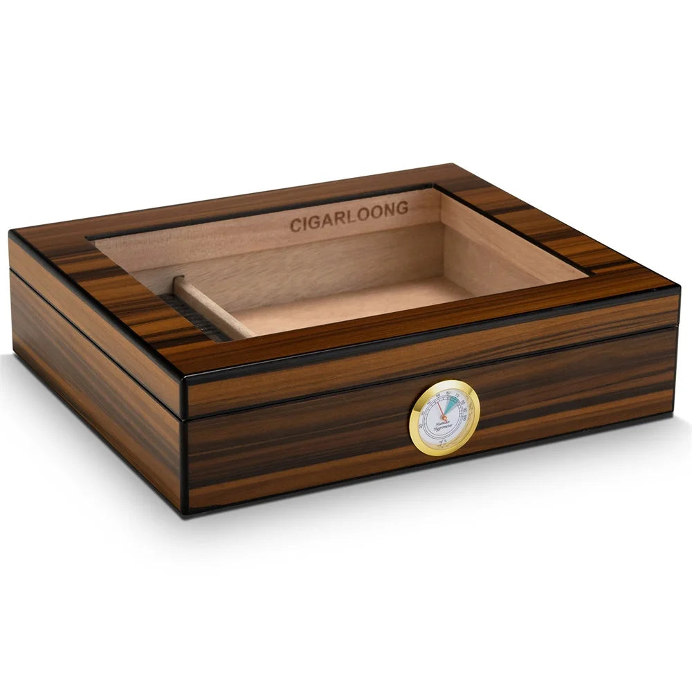 Spanish Cedar Cigar Humidor with Hygrometer – Large Storage Box
