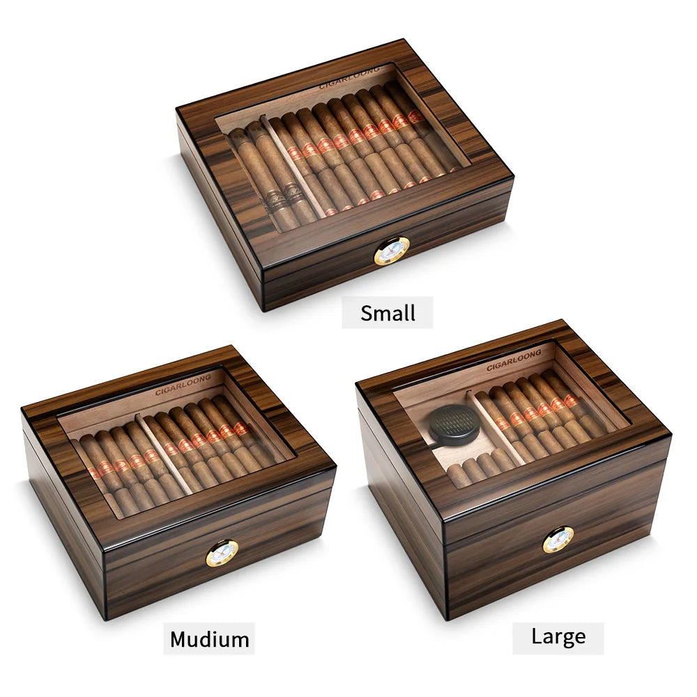 Spanish Cedar Cigar Humidor with Hygrometer – Large Storage Box