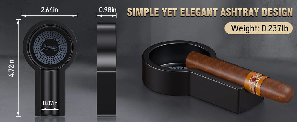 Portable Cigar Ashtray with V-Cut & Punch