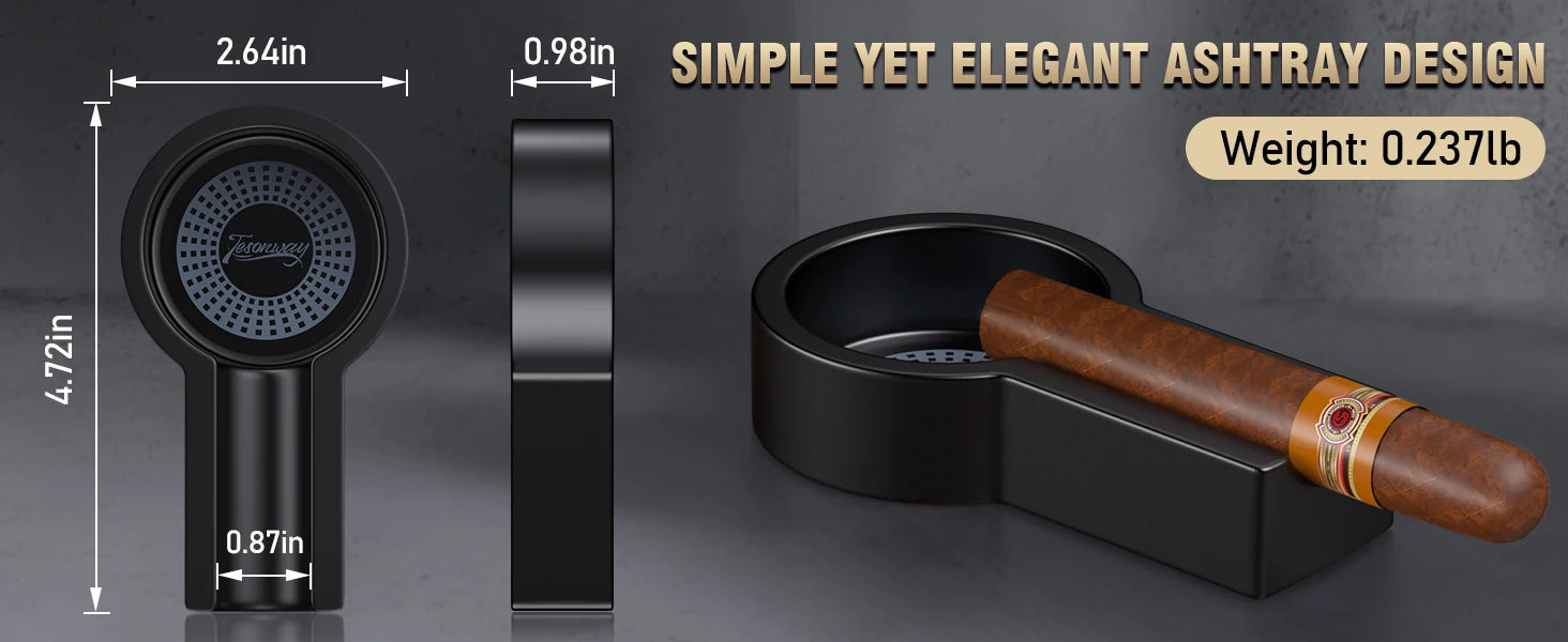 Portable Cigar Ashtray with V-Cut & Punch
