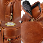 Personalized PU Leather Cigar Holder | Portable Travel Box with Moisture Pack