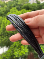 Men’s Leather & Stainless Steel Braided Bracelet