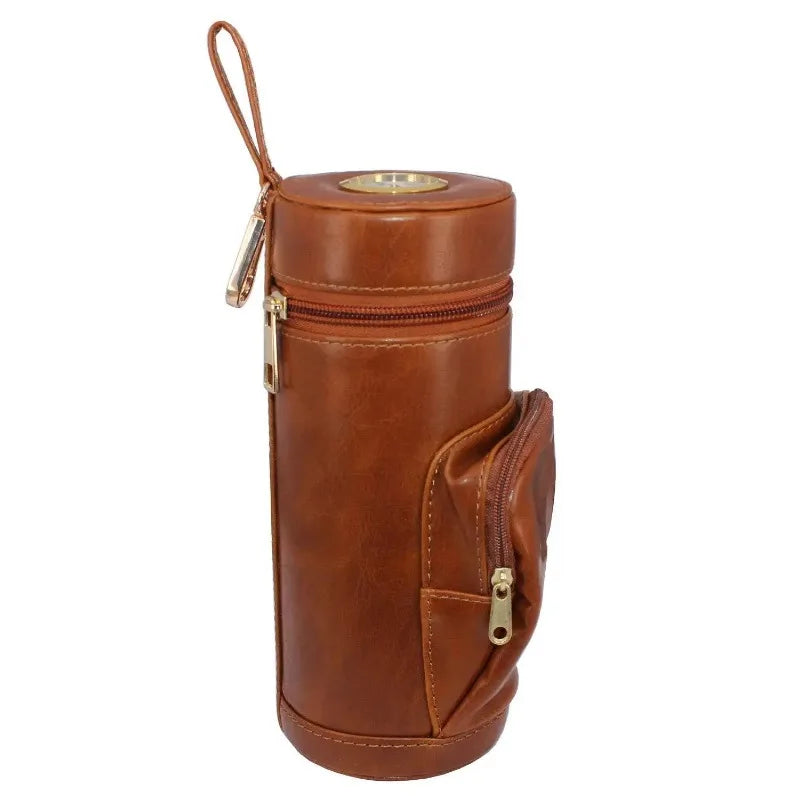 Personalized PU Leather Cigar Holder | Portable Travel Box with Moisture Pack