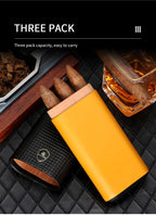 GALINER Leather Cigar Humidor Case with Cedar Lining