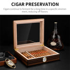 Spanish Cedar Cigar Humidor with Hygrometer – Large Storage Box