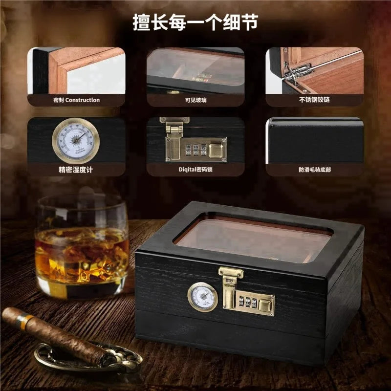 High-End Cedar Cigar Humidor | Portable Cigar Storage Box